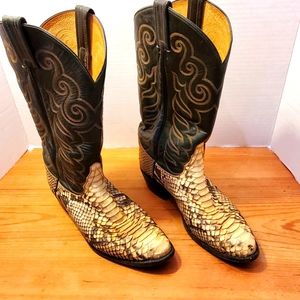 Mens Vintage Tony Lama Snakeskin Boots